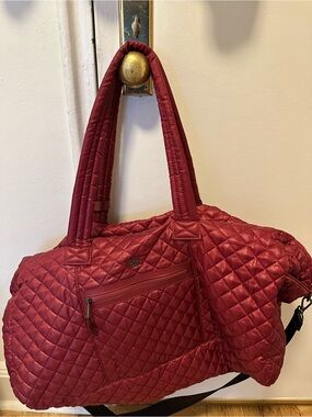 Oliver Thomas Quilted Burgundy Women's Weekender Bag